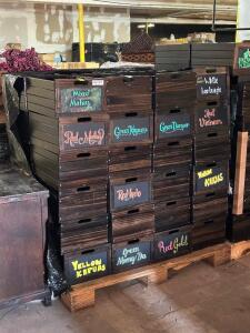 (10) - 17" NESTING CRATES WITH CHALKBOARD FRONTS