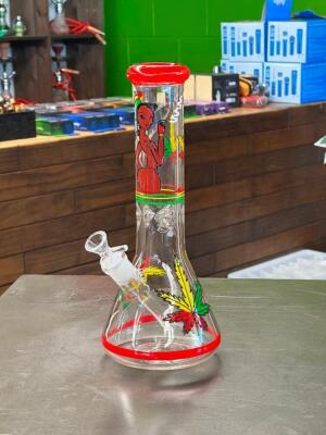 GLASS RASTA BONG