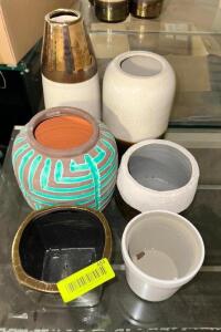 (6)- ASSORTED VASES