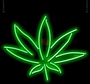 LARGE HEMP LEAF NEON SIGN