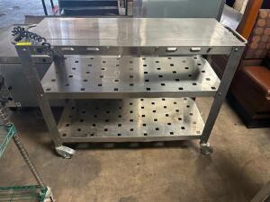 46" X 18" HEAVY DUTY STAINLESS THREE TIER CART.