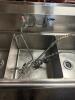 102" THREE WELL STAINLESS POT SINK W/ LEFT AND RIGHT DRY BOARDS. - 6