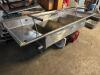 112" X 36" FOUR WELL STAINLESS POT SINK W/ LEFT AND RIGHT DRY BOARDS