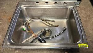 DROP IN STAINLESS KITCHEN SINK W/ FAUCET