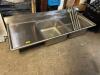 79" TWO WELL STAINLESS SINK W/ LEFT SIDE DRY BOARD. - 2