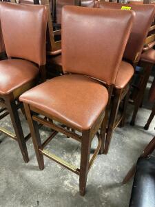 (4) LEATHER BAR STOOLS