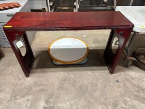 51" X 16" WOODEN ACCENT TABLE W/ CHERRY FINISH