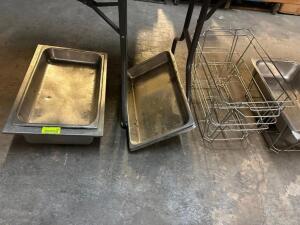 (1) LOT OF ASSORTED CHAFFER STANDS AND WATER PANS.