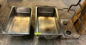 (1) LOT OF ASSORTED CHAFFER STANDS AND WATER PANS.