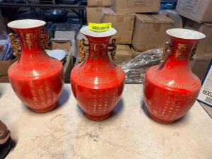 (3) DECORATIVE VASES