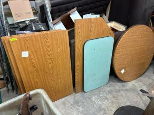 (7) ASSORTED SIZED LAMINATE WOOD TABLE TOPS.