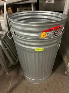 (2) METAL TRASH CANS