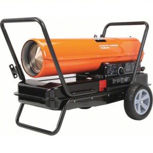 DESCRIPTION: (1) PORTABLE OIL FIRED HEATER BRAND/MODEL: DAYTON #3VE51 INFORMATION: ORANGE SIZE: 4000 ST FT HEATING AREA RETAIL$: $667.58 EA QTY: 1