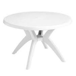 DESCRIPTION: (1) PREMIUM OUTDOOR ROUND TABLE BRAND/MODEL: BETTER HOMES AND GARDENS INFORMATION: IBIZA - WHITE SIZE: 46" RETAIL$: $236.00 EA QTY: 1