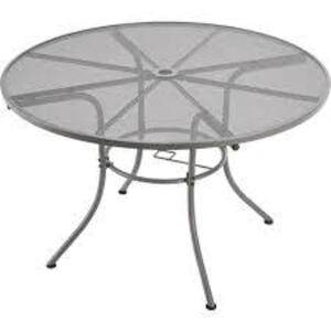 DESCRIPTION: (1) METAL ROUND PATIO TABLE BRAND/MODEL: INTERION INFORMATION: STEEL MESH SIZE: 48" RETAIL$: $320.00 EA QTY: 1