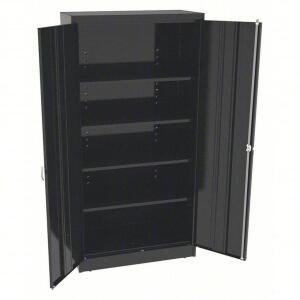 DESCRIPTION: (1) STORAGE CABINET BRAND/MODEL: TENNSCO #39FR28 INFORMATION: BLACK SIZE: 36 IN X 18 IN X 72 IN, SWING HANDLE & KEYED, 22 GA PANEL THICK,