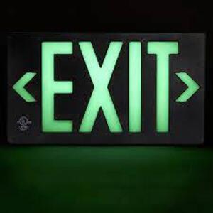 DESCRIPTION: (2) SINGLE SIDED EXIT SIGN BRAND/MODEL: GLOBRITE #7060-100-B INFORMATION: GREEN SIZE: BLACK 100' RETAIL$: $207.95 EA QTY: 2