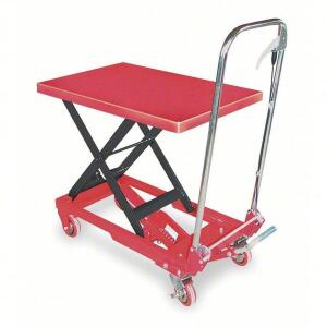 DESCRIPTION: (1) SCISSOR LIFT CART BRAND/MODEL: DAYTON #3KR46 INFORMATION: RED SIZE: 400 LB CAPACITY RETAIL$: $939.08 EA QTY: 1