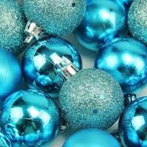 DESCRIPTION: (2) PACKS OF CHRISTMAS ORNAMENTS INFORMATION: BLUE AND WHITE GLITTER BALLS RETAIL$: $29.96 EA QTY: 2