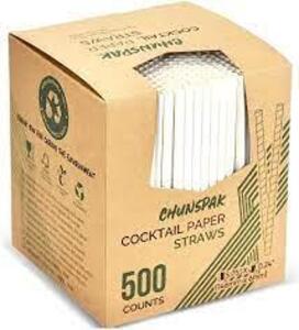 DESCRIPTION: (1) CASE OF PAPER STRAWS INFORMATION: WHITE SIZE: 500 PACK QTY: 1