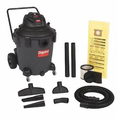 DESCRIPTION: (1) DAYTON SHOP VACUUM BRAND/MODEL: 2RPD8 INFORMATION: 150 CFM/TANK DRY CAPACITY: 32 GAL/BLACK RETAIL$: $219.22 SIZE: 38"H X 30"L X 26"W