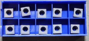 DESCRIPTION: (10) SCMT32.51ESJ CREMET TURNING INSERTS BRAND/MODEL: SUMITOMO SCMT09T394N-SJ T1200A RETAIL$: 8.23 PER INSERT QTY: 10