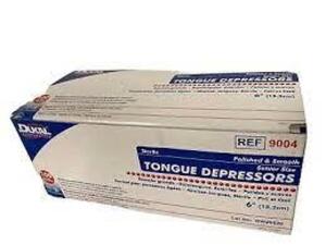 DESCRIPTION: (1) BOX OF (100) TONGUE DEPRESSORS BRAND/MODEL: DUKAL CORP #9004 SIZE: 6" RETAIL$: $18.00 EA QTY: 1