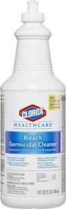 DESCRIPTION: (6) BLEACH GERMICIDAL CLEANER BRAND/MODEL: CLOROX HEALTHCARE SIZE: 1 QT RETAIL$: $14.49 EA QTY: 6