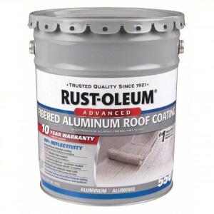 DESCRIPTION: (1) ALUMINUM ROOF COATING BRAND/MODEL: RUST-OLEUM #55ER39 INFORMATION: GRAY SIZE: 5 GALLON RETAIL$: $167.06 EA QTY: 1