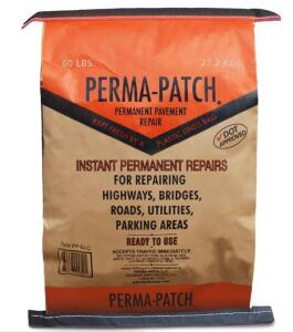 DESCRIPTION: (14) BAGS OF ASPHAULT PATCHBRAND/MODEL: PERMA-PATCH/55EK38INFORMATION: NO MIXING OR PREPARATIONSIZE: 60LB BAGSRETAIL$: $64.99/EAQTY: 14