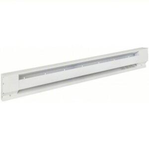 DESCRIPTION: (1) ELECTRIC BASEBOARD HEATER BRAND/MODEL: CADET/4F1000-1W INFORMATION: 1000W, WHITE, 120V AC SIZE: 2 1/2" X 6 3/4" X 48" RETAIL$: $70.43