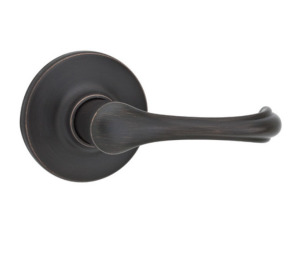 DESCRIPTION: DORIAN PASSAGE LEVER IN VENETIAN BROZNE BRAND/MODEL: KWIKSET RETAIL$: $48.60 QTY: 1