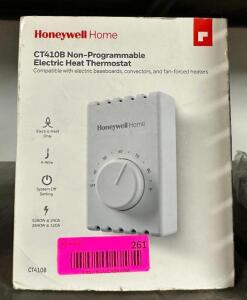 DESCRIPTION: NON PROGRAMMABLE ELECTRIC HEAT THERMOSTAT BRAND/MODEL: HONEYWELL QTY: 1