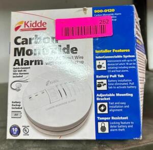 DESCRIPTION: CARBON MONOXIDE ALARM BRAND/MODEL: KIDDE QTY: 1