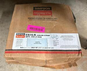 DESCRIPTION: (3) 25' BOXES OF COILED STRAPS BRAND/MODEL: SIMPSON STRONG-TIE CS16-R QTY: 3