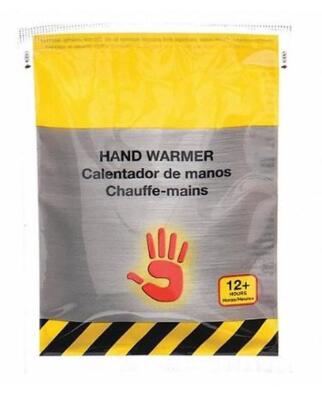 DESCRIPTION: (3) PACK OF (50) CONDOR HAND WARMER BRAND/MODEL: 32HD77 INFORMATION: UP TO 8HR/AVERAGE TEMP: 109F RETAIL$: $48.47 PER PK OF 50 SIZE: 2-3/