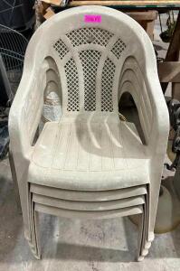 DESCRIPTION: (4) STACKING PATIO CHAIRS QTY: 4