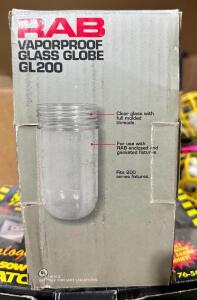 DESCRIPTION: VAPORPROOF GLASS GLOBE BRAND/MODEL: RAB GL200 QTY: 1