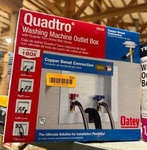 DESCRIPTION: WASHING MACHINE OUTLET BOX BRAND/MODEL: QUADTRO QTY: 1