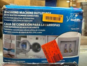 DESCRIPTION: WASHING MACHINE OUTLET BOX BRAND/MODEL: SHARKBITE QTY: 1