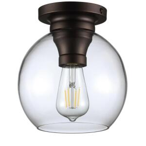 NAME: 8" WIDE LED SEMI-FLUSH GLOBE CEILING FIXTURE DESCRIPTION: 8" WIDE LED SEMI-FLUSH GLOBE CEILING FIXTURE THIS LOT IS: ONE MONEY QTY: 1