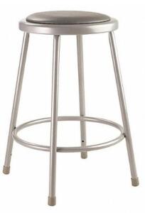 DESCRIPTION: (1) NATIONAL PUBLIC ROUND STOOL BRAND/MODEL: 6424 INFORMATION: GRAY/WEIGHT CAPACITY: 300 LB RETAIL$: $63.40 SIZE: 24"H QTY: 1