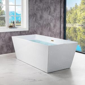 NAME: DRAIN&O BATHTUB, 67 INCH DESCRIPTION: DRAIN&O BATHTUB, 67 INCH BRAND / MODEL: WOODBRIDGE RETAIL PRICE: $900.00 SIZE: 67 X 31.5 X 23.63 INCHES TH