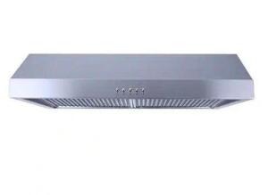 NAME: 30 IN. UNDER CABINET DUCTED RANGE HOOD WITH LIGHT AND PUSH BUTTON IN STAINLESS STEEL DESCRIPTION: 30 IN. UNDER CABINET DUCTED RANGE HOOD WITH LI