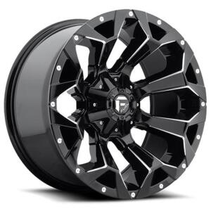 DESCRIPTION: (4) FUEL OFFROAD ASSAULT WHEEL RIMS BRAND/MODEL: D576 INFORMATION: GLOSS BLACK RETAIL$: $431.00 EACH SIZE: 20" X 10" QTY: 4