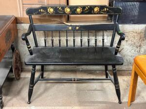 NAME: VINTAGE LOVE SEAT DESCRIPTION: VINTAGE LOVE SEAT THIS LOT IS: ONE MONEY QTY: 1