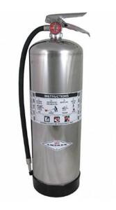 DESCRIPTION: (1) AMEREX FIRE EXTINGUISHER BRAND/MODEL: 240 INFORMATION: SILVER/WATER EXTINGUISHER/RANGE MAX: 55' RETAIL$: $199.99 SIZE: 24-1/2"H X 7"D