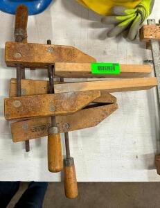 DESCRIPTION: (2) WOODEN CLAMPS AS SHOWN QTY: 2