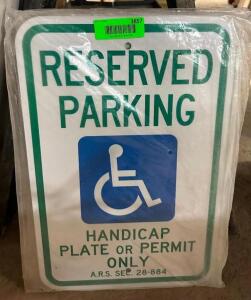 DESCRIPTION: HANDICAP PARKING SIGN QTY: 1