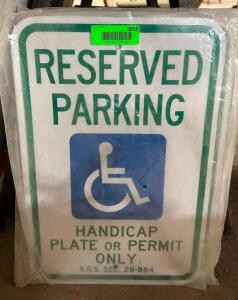 DESCRIPTION: HANDICAP PARKING SIGN QTY: 1